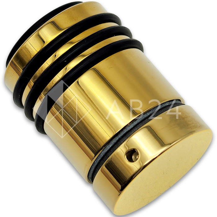 Ручка кноб Йота FDR-142 с резиновым торцом (односторонняя), алюминий/золото