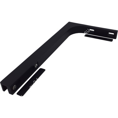 Угловой стабилизатор Диор FDK-1L стена-стекло 90° левый, нержавейка/черный