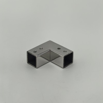 Соединитель FDC-65 трубы 15х15, угловой 90°, нержавейка/полированный