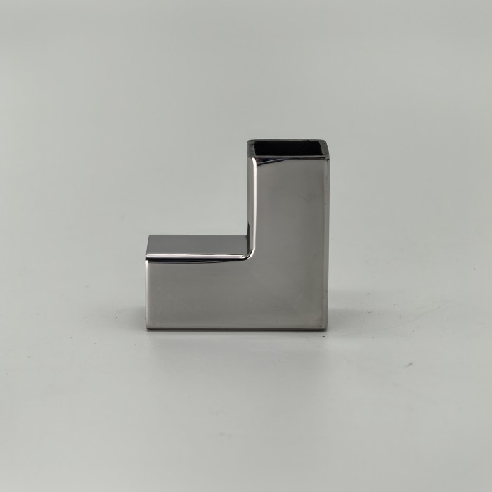 Соединитель FDC-65 трубы 15х15, угловой 90°, нержавейка/полированный