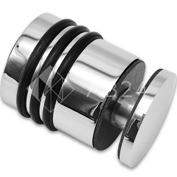 Ручка кноб Йота FDR-142 с резиновым торцом (односторонняя), латунь/хром