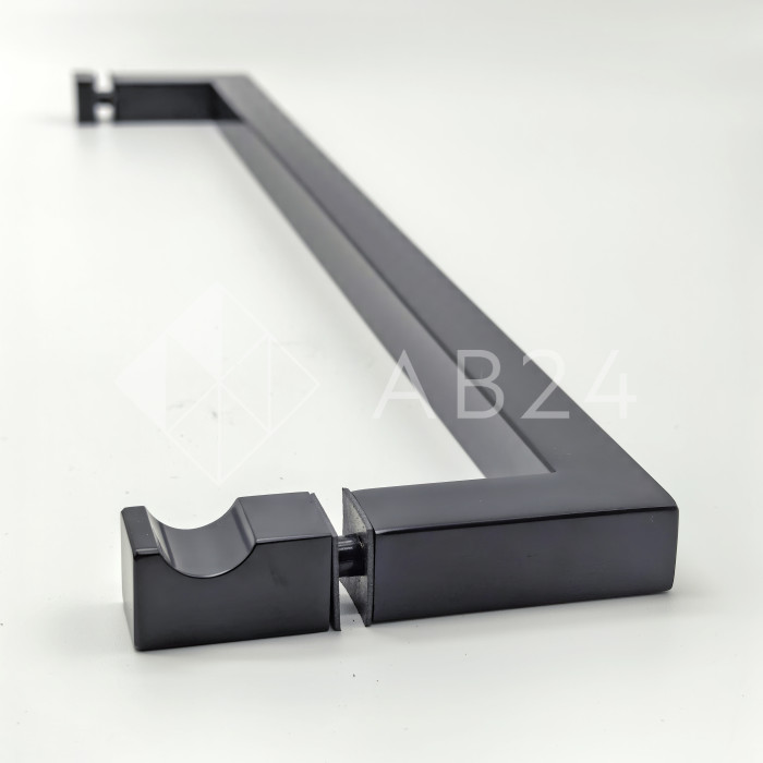 Ручка скоба FDR-85, 19х19х450х1.0 мм, нержавейка/черный