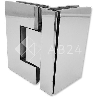 Петля Альфа α FDP-13 стекло-стекло 90°, нержавейка/полированный