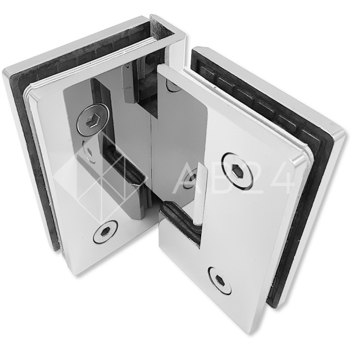 Петля Альфа α FDP-13 стекло-стекло 90°, нержавейка/полированный