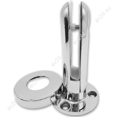 Стеклодержатель FOS-04 напольный 105x190 мм со сверлением, нержавейка/полированный