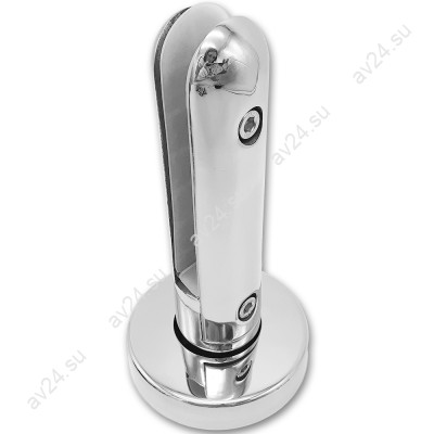 Стеклодержатель FOS-04 напольный 105x190 мм со сверлением, нержавейка/полированный