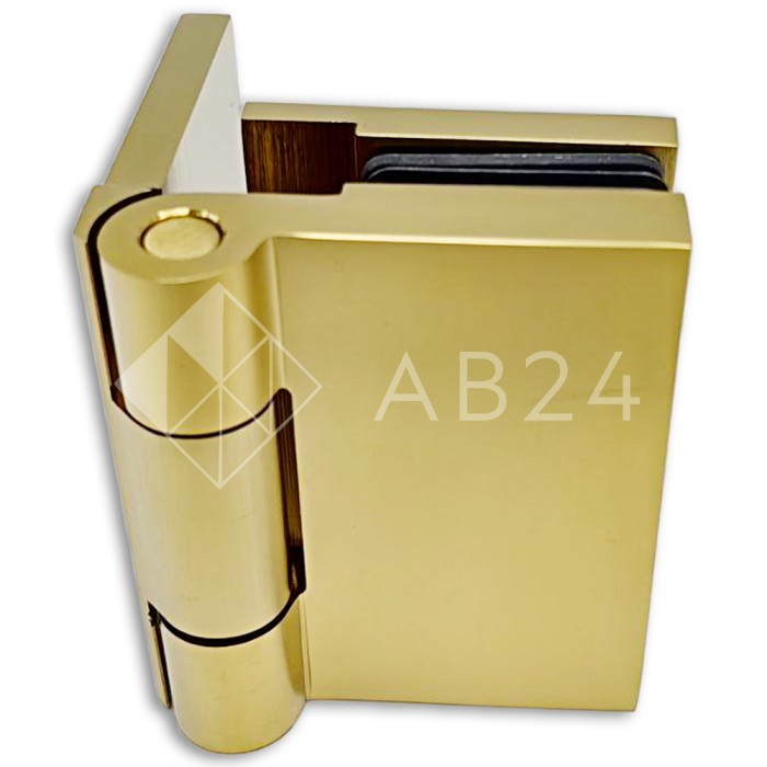 Петля Майя FDP-170 стена-стекло, открывание 90° наружу, латунь/брашированное золото