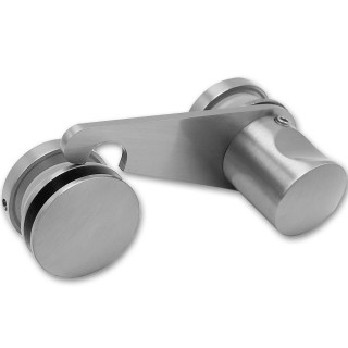 Защелка сантехническая FDA-89L стекло-стекло Левая, нержавейка/матовый