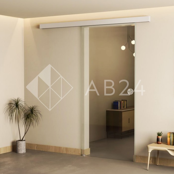 Раздвижная система FDS-16 с треком 2 м для стеклянных дверей, алюминий/матовый