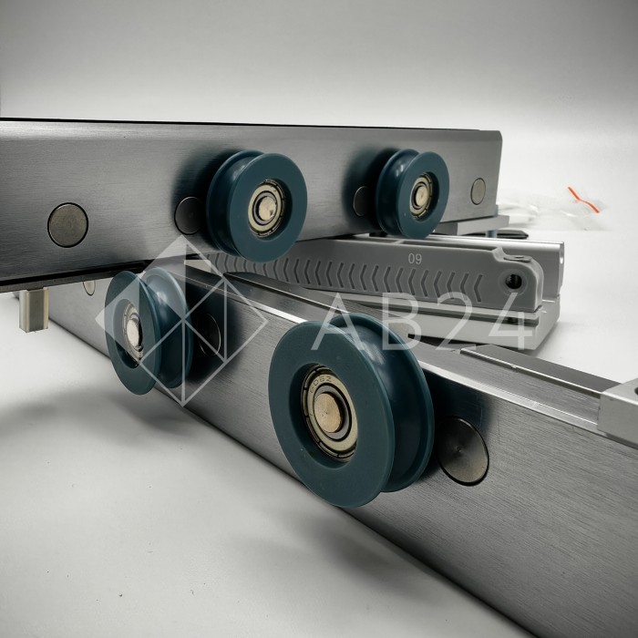 Раздвижная система FDS-16 с треком 2 м для стеклянных дверей, алюминий/матовый