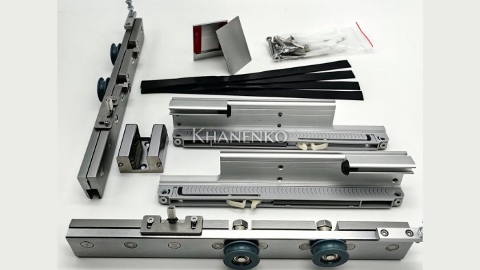 Раздвижная система FDS-16 с треком 2 м для стеклянных дверей, алюминий/матовый