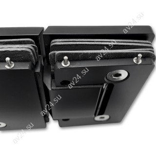 Петля FDP-132-DEF с дефектом Афина стекло-стекло 180°, латунь/черный