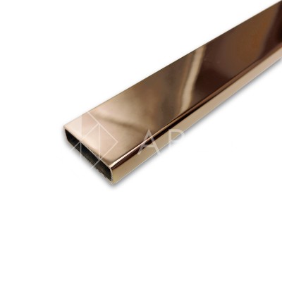 Труба FDT-352, 30х10х1.5 мм 2 м, нержавейка/розовое золото