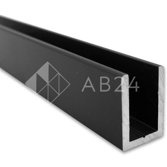 Профиль для стекла FDPA-55.3, 19х12,5х1,75, длина 3 м, алюминий/черный