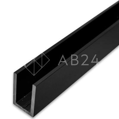 Профиль для стекла FDPA-55.3, 19х12,5х1,75, длина 3 м, алюминий/черный