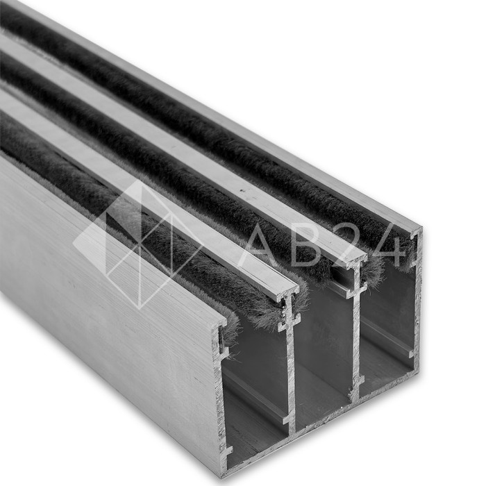 Комплект рельс (верх+низ) FUS-3.3 на 3 панели, длина 3 м, алюминий/сырой