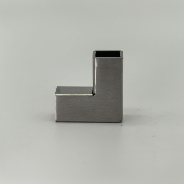 Соединитель FDC-65 трубы 15х15, угловой 90°, нержавейка/матовый