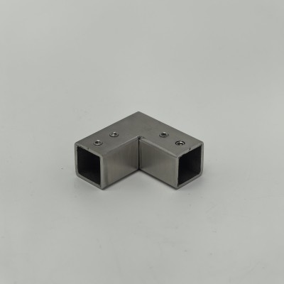 Соединитель FDC-65 трубы 15х15, угловой 90°, нержавейка/матовый