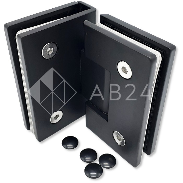 Петля Альфа α FDP-13 стекло-стекло 90°, нержавейка/черный