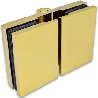 Петля Майя FDP-171 стекло-стекло 180°, латунь/брашированное золото