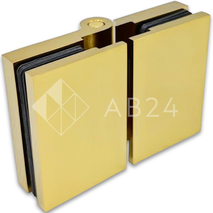 Петля Майя FDP-171 стекло-стекло 180°, латунь/брашированное золото