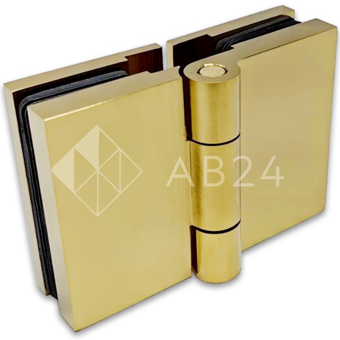 Петля Майя FDP-171 стекло-стекло 180°, латунь/брашированное золото