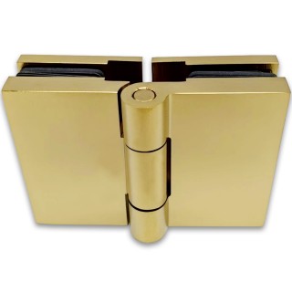 Петля Майя FDP-171 стекло-стекло 180°, латунь/брашированное золото