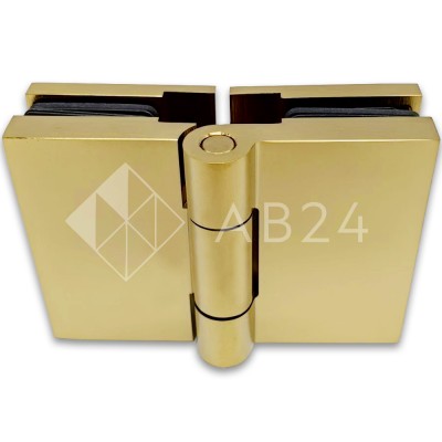 Петля Майя FDP-171 стекло-стекло 180°, латунь/брашированное золото