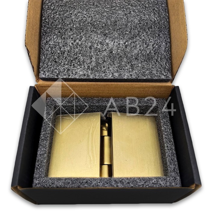 Петля Майя FDP-171 стекло-стекло 180°, латунь/брашированное золото