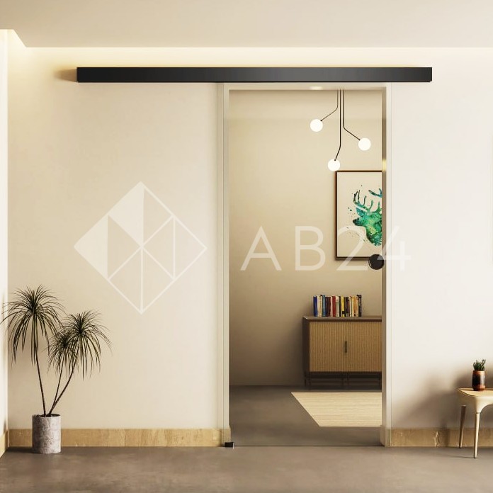 Раздвижная система FDS-16 с треком 2 м для стеклянных дверей, алюминий/черный