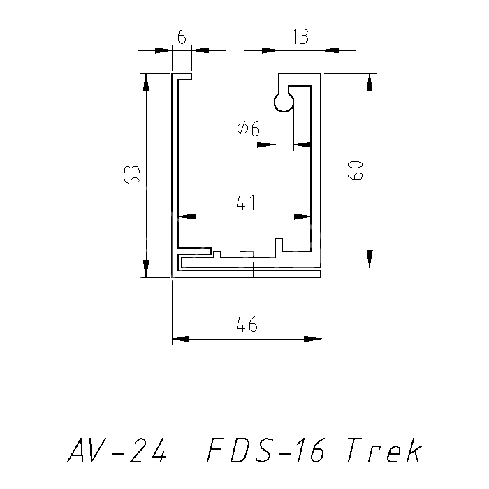 Раздвижная система FDS-16 с треком 2 м для стеклянных дверей, алюминий/черный