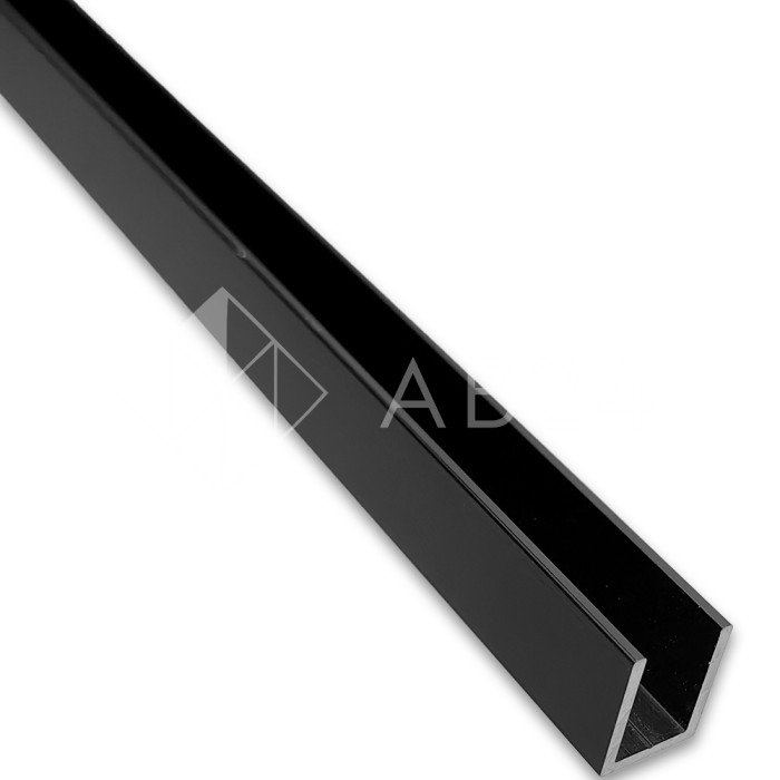 Профиль для стекла FDPA-52.3, 15х12х1.5, длина 3 м, алюминий/черный