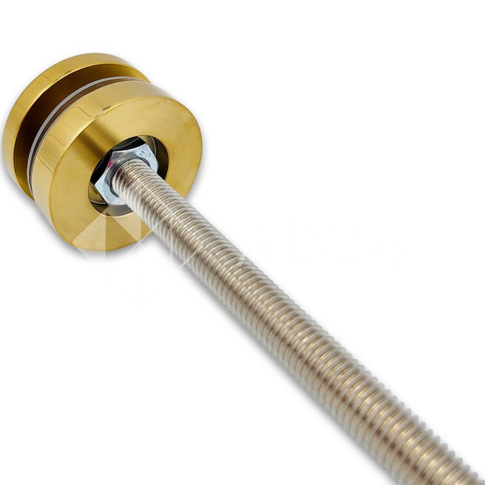 Стеклодержатель FKK-41.1, 10х10 мм Ø50 мм М12х1.75 для стекла, нержавейка/золото