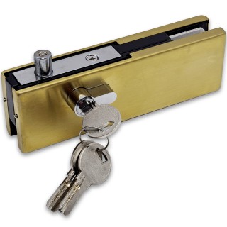 Замок FKZ-39 с круглым ригелем ключ/ключ, нержавейка/брашированное золото