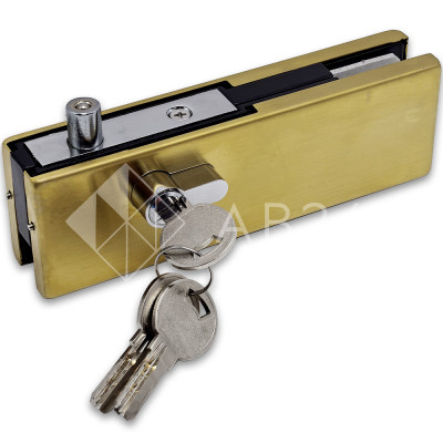 Замок FKZ-39 с круглым ригелем ключ/ключ, нержавейка/брашированное золото