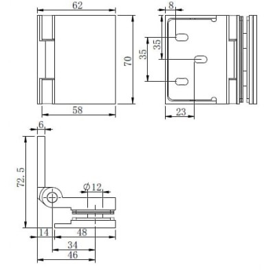 Петля FDP-271 Новая Майя стена-стекло, открывание 90° внутрь, латунь/матовый