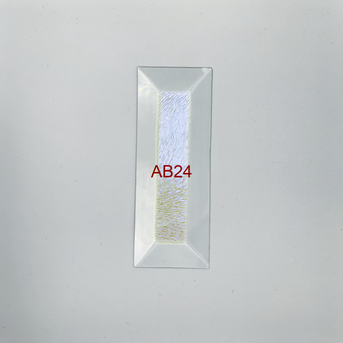 Бевелс AV222 дихроичный прямоугольник 101 х 38 мм желтая шиншилла