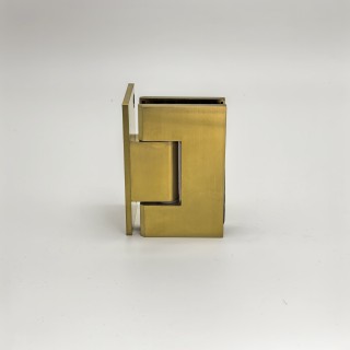 Петля Альфа α FDP-10 стена-стекло с бок. креплением, нержавейка/брашированное золото