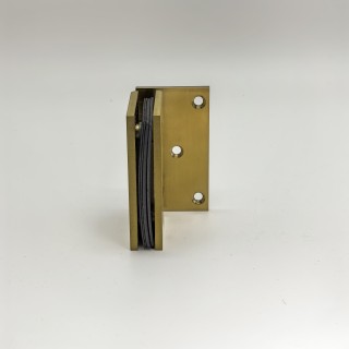 Петля Альфа α FDP-10 стена-стекло с бок. креплением, нержавейка/брашированное золото