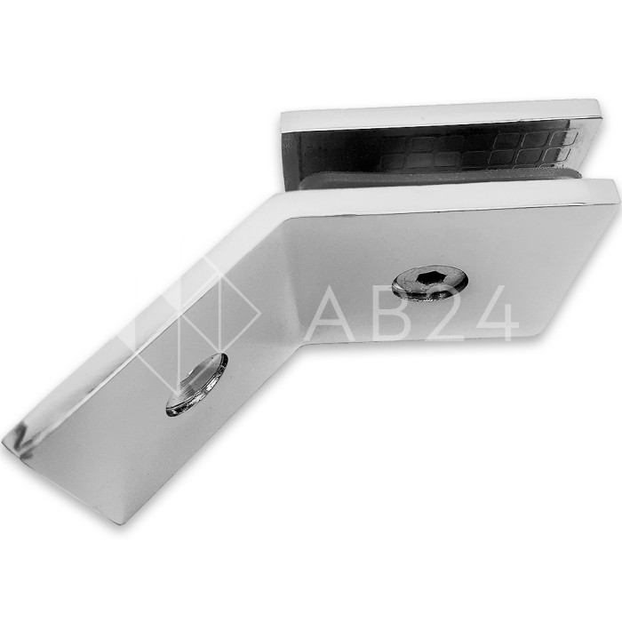 Коннектор Альфа α FDK-17 стена-стекло 135° с пластиной, цинк/хром