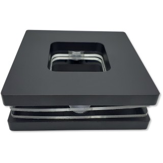 Ручка купе Дриада FDR-110, 77x77 квадратная, нержавейка/черный