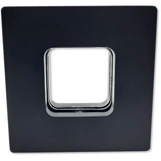 Ручка купе Дриада FDR-110, 77x77 квадратная, нержавейка/черный