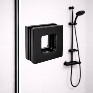 Ручка купе Дриада FDR-110, 77x77 квадратная, нержавейка/черный