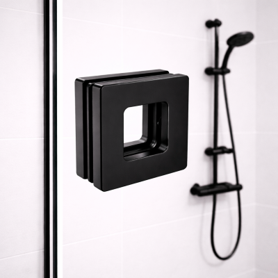 Ручка купе Дриада FDR-110, 77x77 квадратная, нержавейка/черный