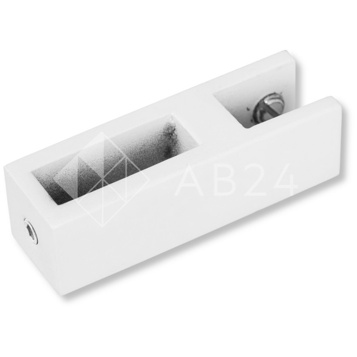 Держатель стекла FDC-31 сквозной 30х10 вертикальный, нержавейка/белый