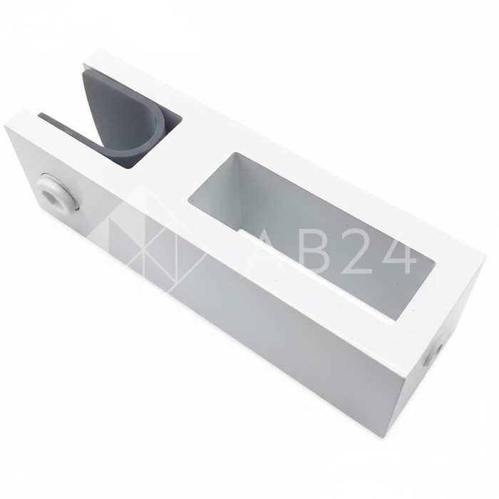 Держатель стекла FDC-31 сквозной 30х10 вертикальный, нержавейка/белый