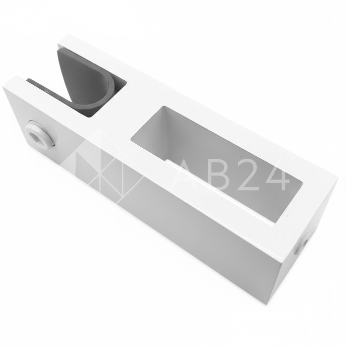 Держатель стекла FDC-31 сквозной 30х10 вертикальный, нержавейка/белый