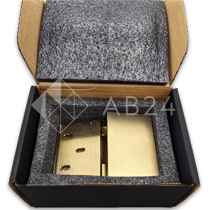 Петля Майя FDP-172 стена-стекло, открывание 90° внутрь, латунь/брашированное золото