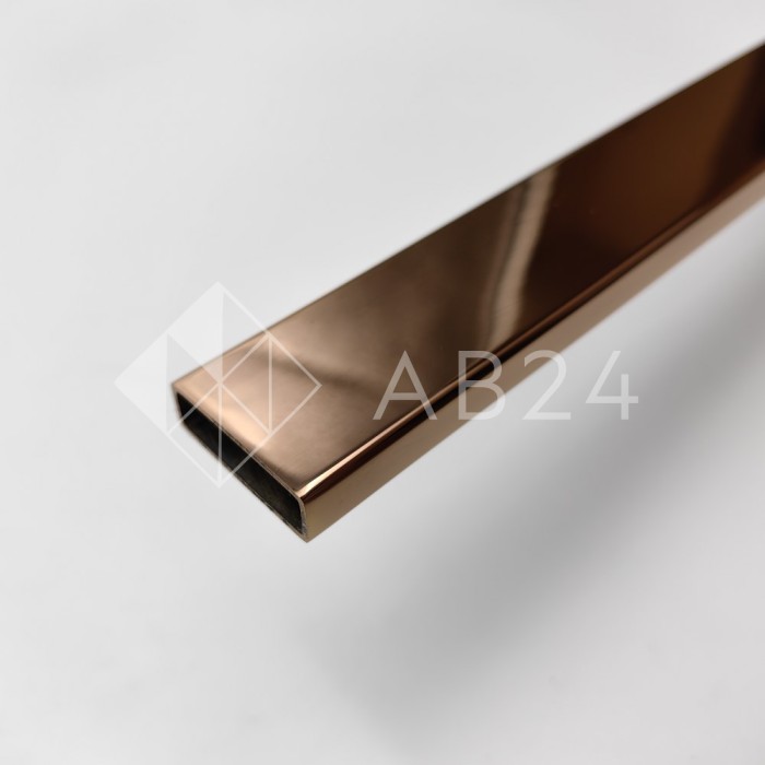 Труба FDT-353, 30х10х1.5 мм 3 м, нержавейка/розовое золото