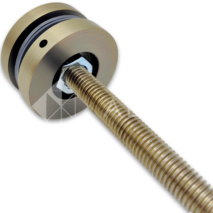 Стеклодержатель FKK-41.1, 10х10 мм Ø50 мм М12х1.75 для стекла, нержавейка/бронза